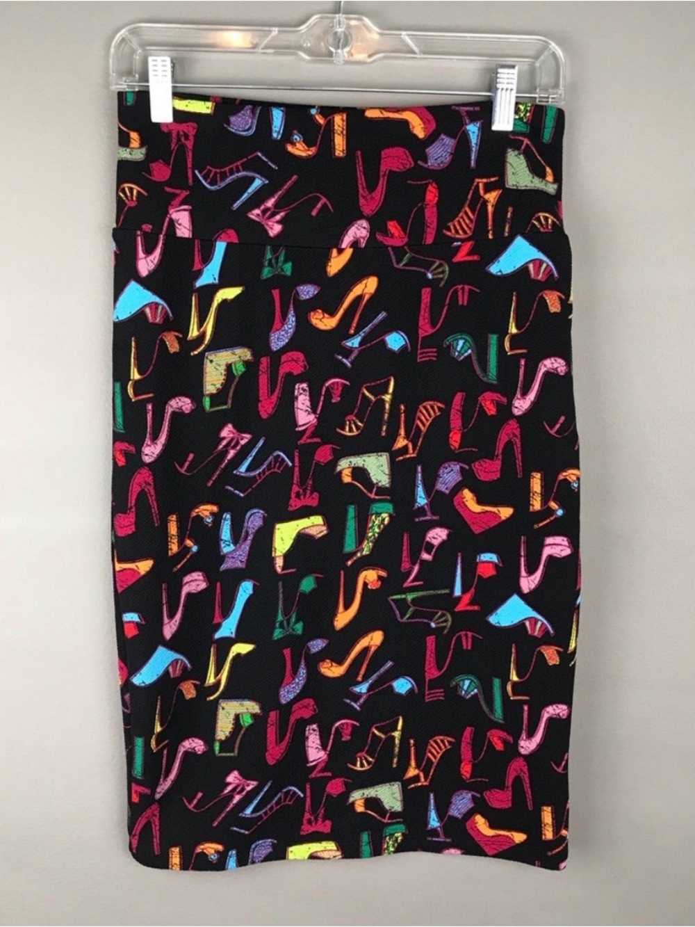 LuLaRoe Cassie Shoe Heel Print skirt size Small